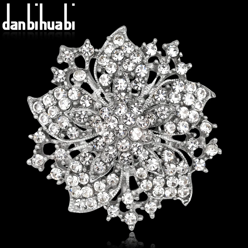 Бренд Danbihuabi, брошь и булавка, ювелирные изделия, модные разноцветные Броши с большим цветком и кристаллами для женщин, аксессуары
