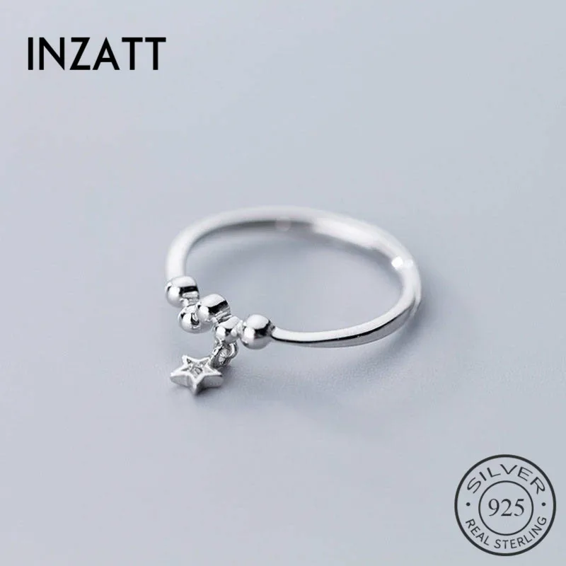 INZATT Настоящее серебро 925 пробы кулон циркон Звезда Кольцо для женщин