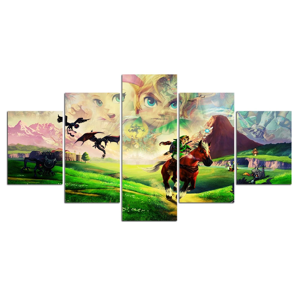 Настенные художественные картины викингов the Legend Zelda, домашний декор, 5 шт., холст для гостиной, 5 шт., HD Печатный игровой плакат