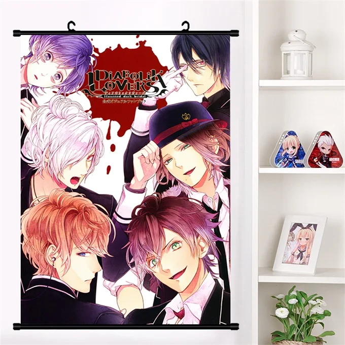 L Аниме DIABOLIK LOVERS Komori Yui Sakamaki Shu sakamaki reiji Настенная роспись плакат Настенные подвесные плакаты коллекция домашнего декора - Цвет: L