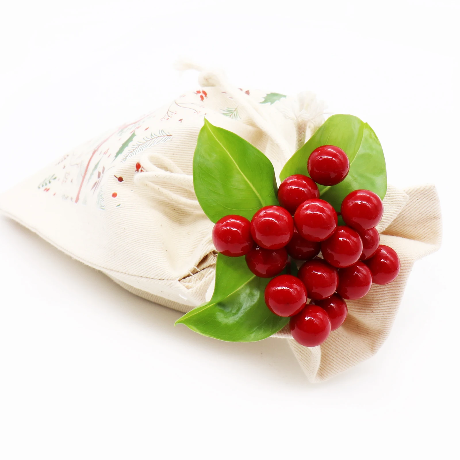 100Pcs 10mm/12mm Artificial Cherry Berry Christmas Tree Decor on Wire Bundle Garland Wreath Fake Fruit Wedding Party | Дом и сад
