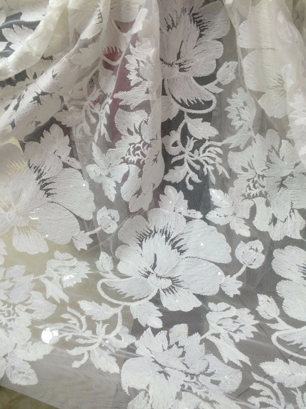 

High Quality African Tulle Lace Fabric For Wedding Latest Z-han4227 sequins African French Lace Fabric