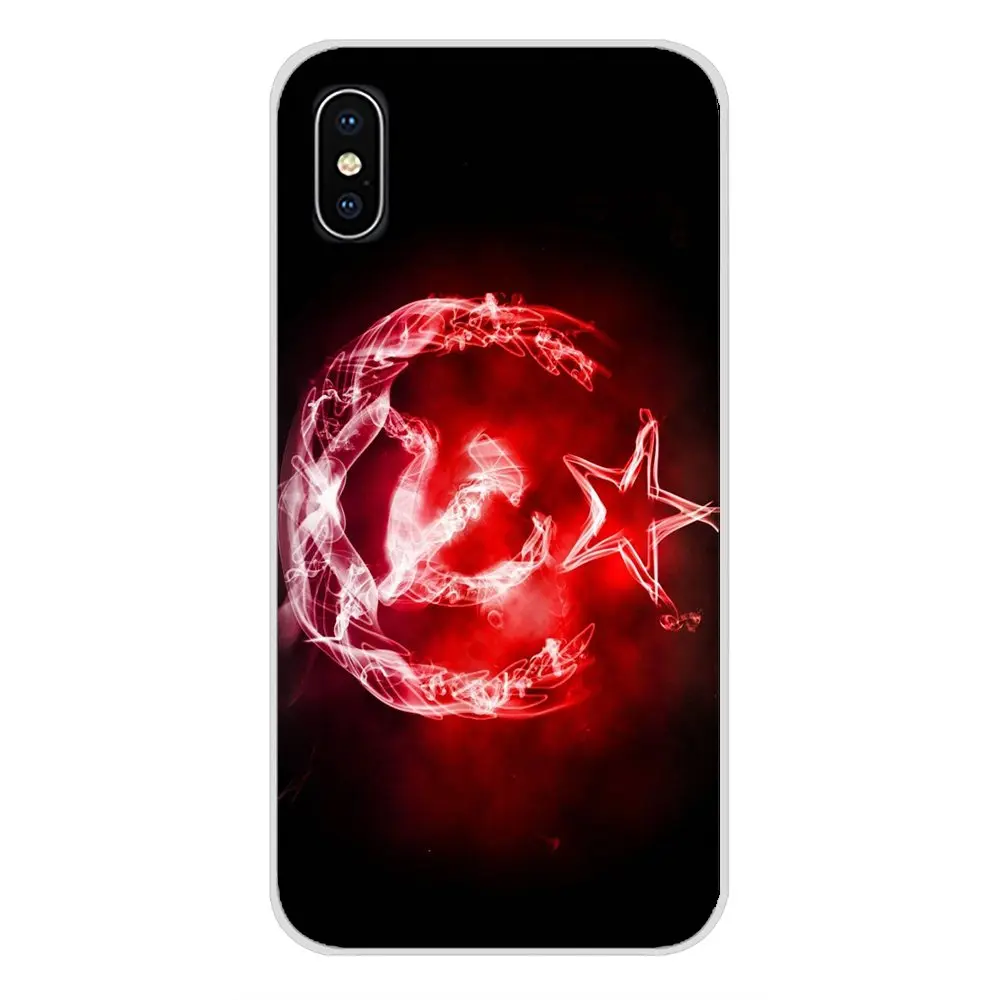 Прозрачный чехол из ТПУ для Nokia 2 3 5 6 8 9 230 3310 1 7 Plus LG Q6 X Power красный флаг СССР гранж -