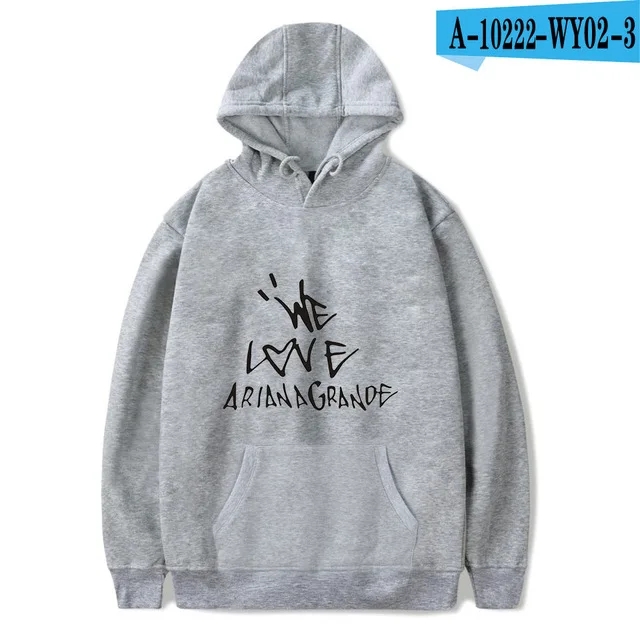 gray Ariana Grande толстовки для женщин/мужчин хип-хоп Повседневная Толстовка Женская мода Tumblr куртка пальто весна осень спортивный костюм топы - Цвет: gray