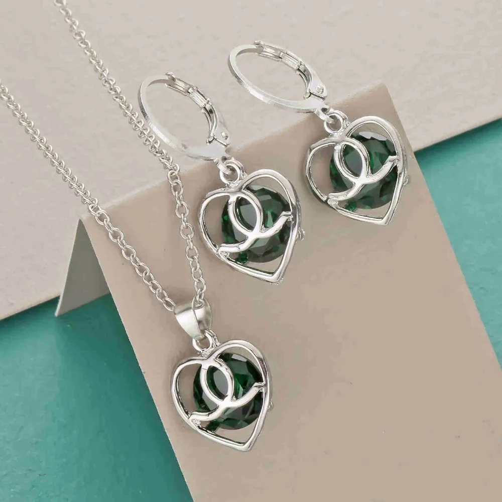Exquisite Necklace Pendant Earring Jewelry Sets For Women Fashion Simple Gold And Silver Color Zircon Crystal Jewellery Gifts | Украшения и