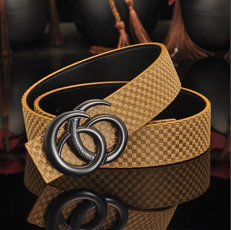 black buckle orange Новинка, модный Лидер продаж, маленький ремень mig, Воловья кожа, бронзовая Пряжка, стильный мужской деловой ремень, женский ремень для отдыха - Цвет: black buckle orange