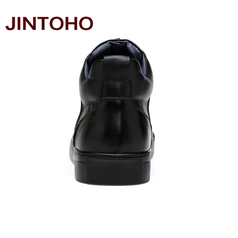 JINTOHO/; повседневные кожаные ботинки; Мужская обувь из натуральной кожи; модная мужская обувь; Зимние ботильоны; мужские ботинки; Зимняя мужская обувь