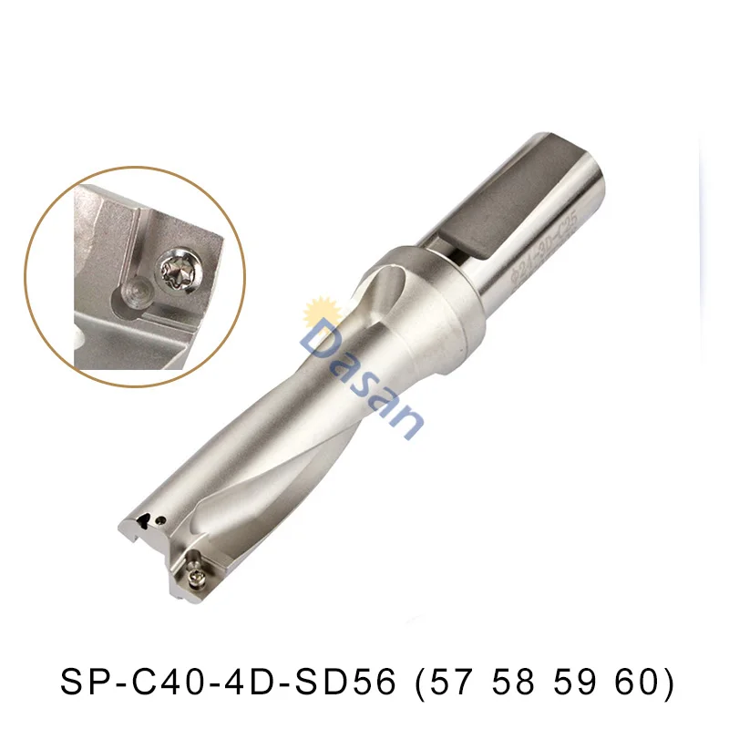 

SP C40 4D SD 56 57 58 59 60 mm U Drill Type Metal Drilling Shallow Hole Indexable Insert Drills For SP Carbide Insert