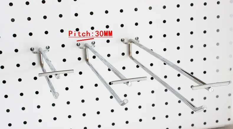 Длина 100/150/200/250/300 мм провод Dia.5.5MM сетки настенный кронштейн выставочный крючки полки супермаркета Дисплей стеллаж для выставки товаров расстояние между отверстиями 30 мм