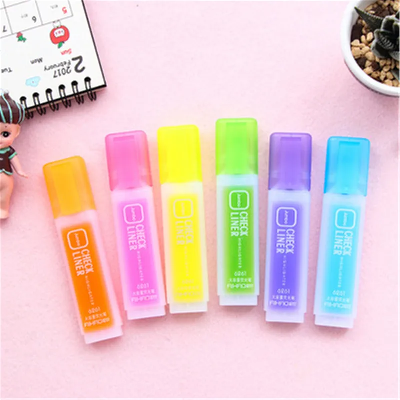 DL Love of lovely creative stationery candy color and large capacity fluorescent pen student key marking 6 | Канцтовары для офиса