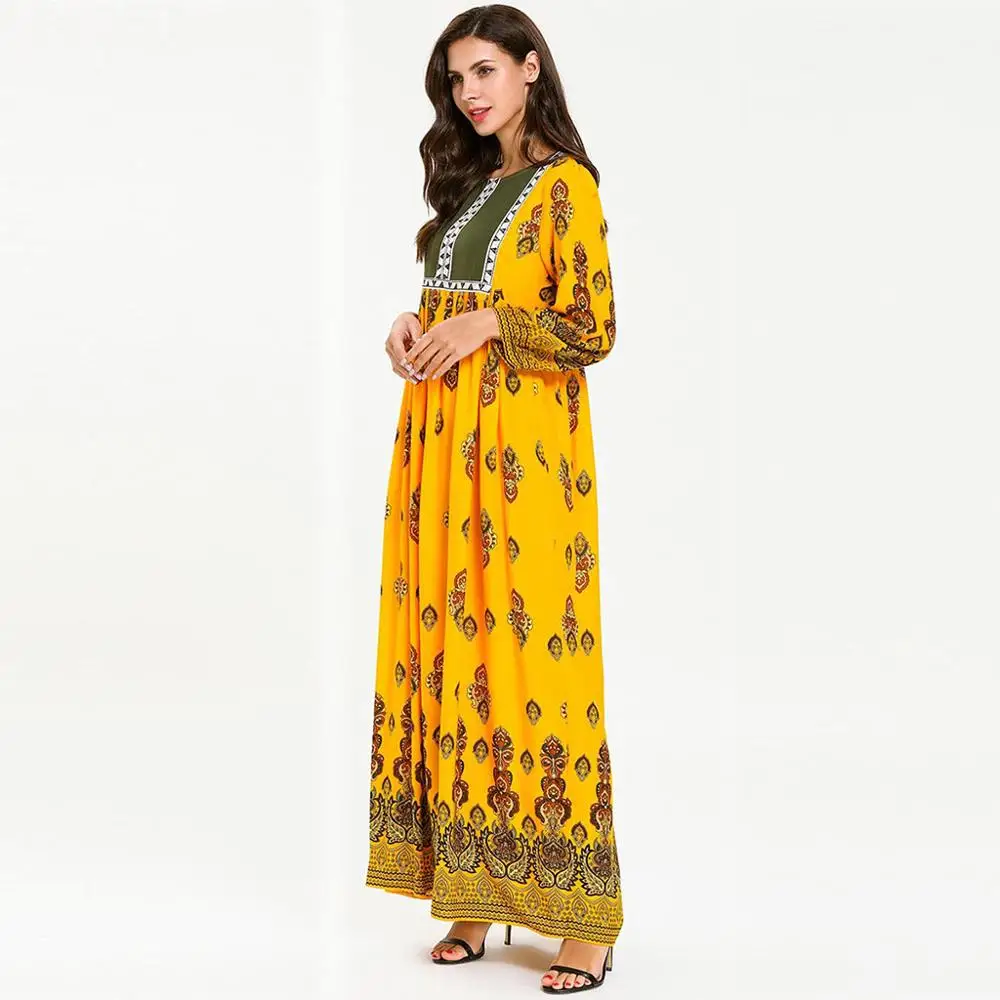 Мусульманское женское платье с принтом caftan marocain jurken Islamic Abaya Jilbab Cocktail Ramadan Arab Hijab