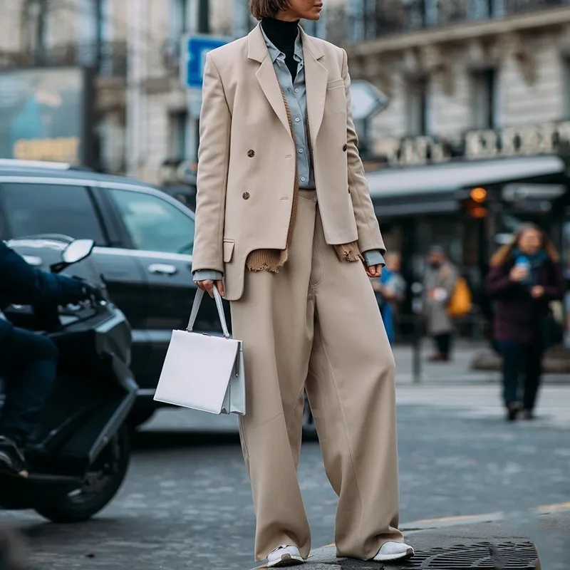 TWOTWINSTYLE повседневные женские костюмы Асимметричный блейзер с длинными рукавами