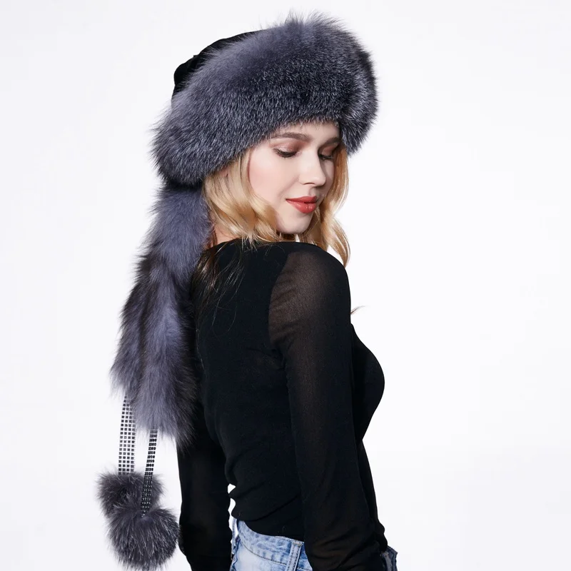 Новинка 2017 импортируется весь с лисьим мехом меховые шапки для женщин зима мех