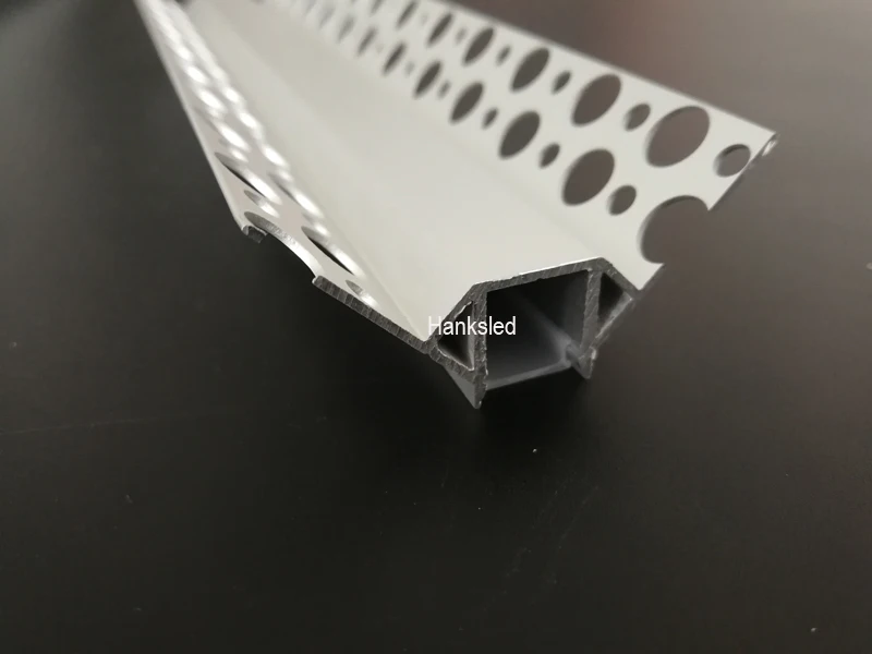 20М/Метра (1М/ШТ) Профиль угловой монтажной дорожки из гипсокартона с рассеивающим ПК ковриком для однорядных светодиодных лент.