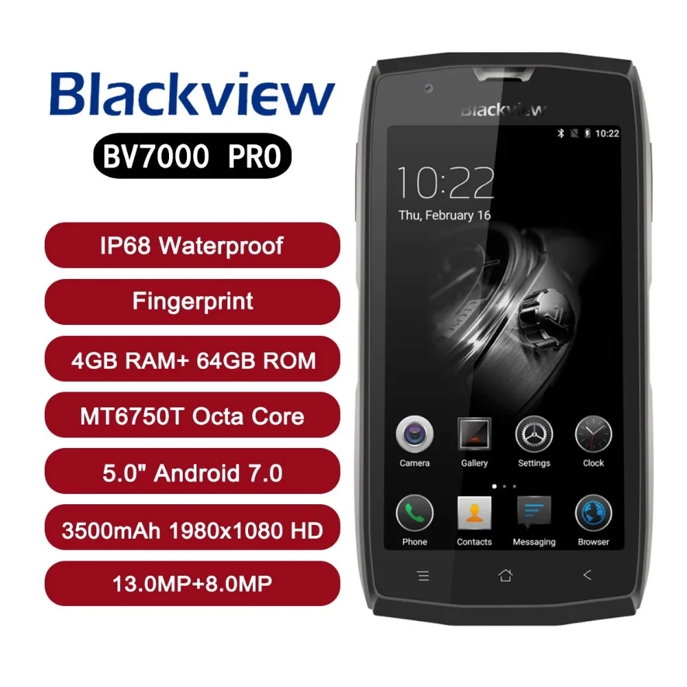 Blackview BV7000 Pro Водонепроницаемый смартфон 4G IP68 5 0 &quotFHD MT6750T Octa Core Android 6 мобильный