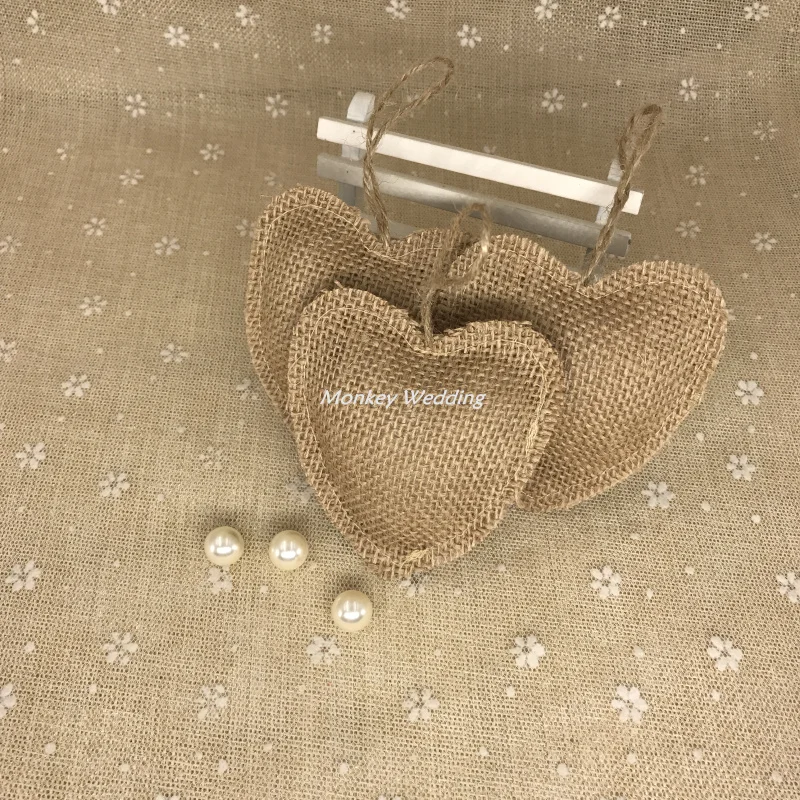 10 шт. украшение в виде сердца любовь праздничные принадлежности джутовое сердце