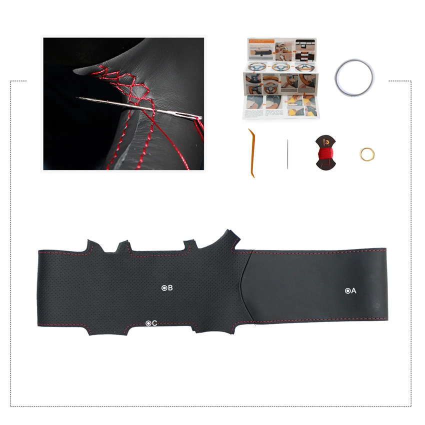 Оплетка рулевого колеса MEWANT из натуральной кожи черного цвета для Mercedes Benz W164 M-Class