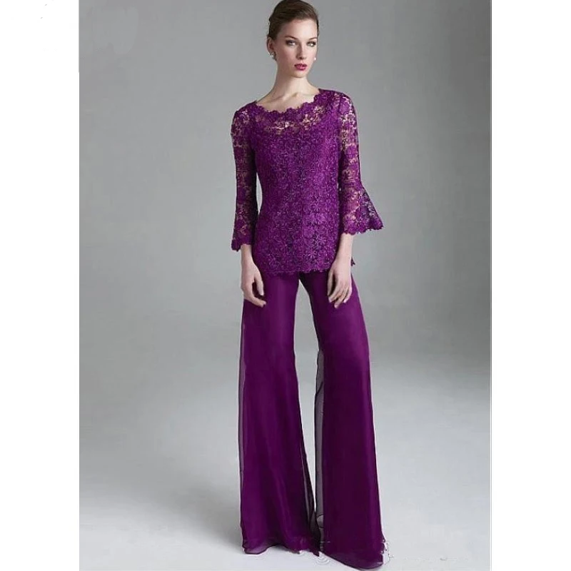 Vestido de Madrinha 2020 фиолетовые платья для матери невесты свадеб кружевное шифоновое