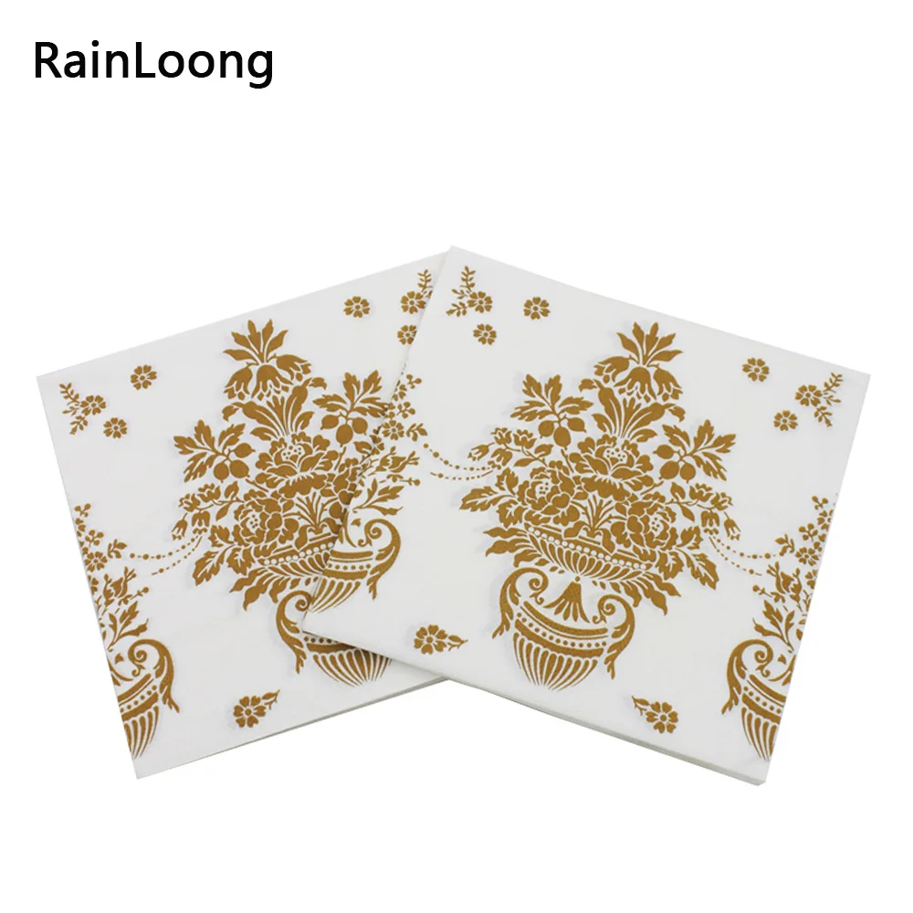[RainLoong] с принтом цветка Дамаск Бумага салфетка Винтаж предметы для событий и