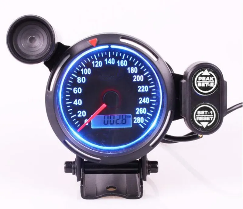 Логотип 80 мм KMH/MPH автомобильный мотоцикл спидометр одометр цифровой датчик для автомобиля Грузовик Лодка 12 В красный синий светильник