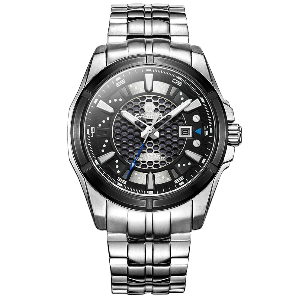 Мужская мода часы из нержавеющей стали мужчины смотреть случайные инновационные