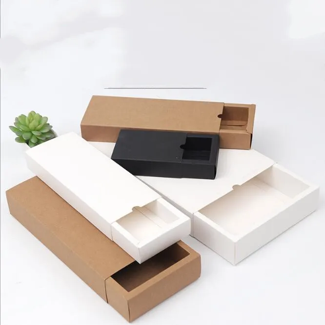 20pcs Drawer Design Paper Box Small Gift DIY White Packaging Boxes Large Black Cardboard Folding | Дом и сад