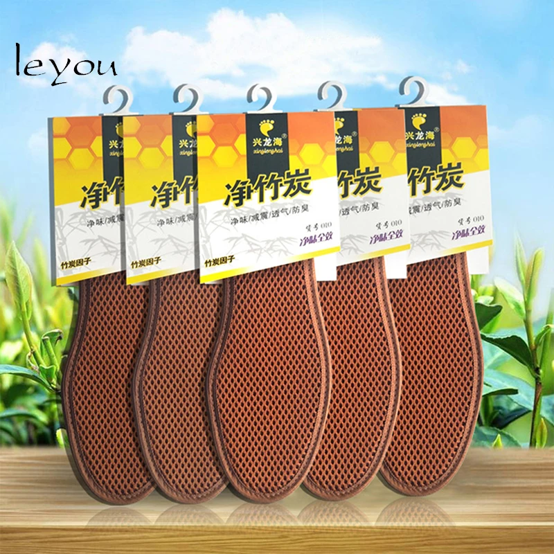 Дезодорирующие стельки Leyou с бамбуковым углем дышащие антибактериальные