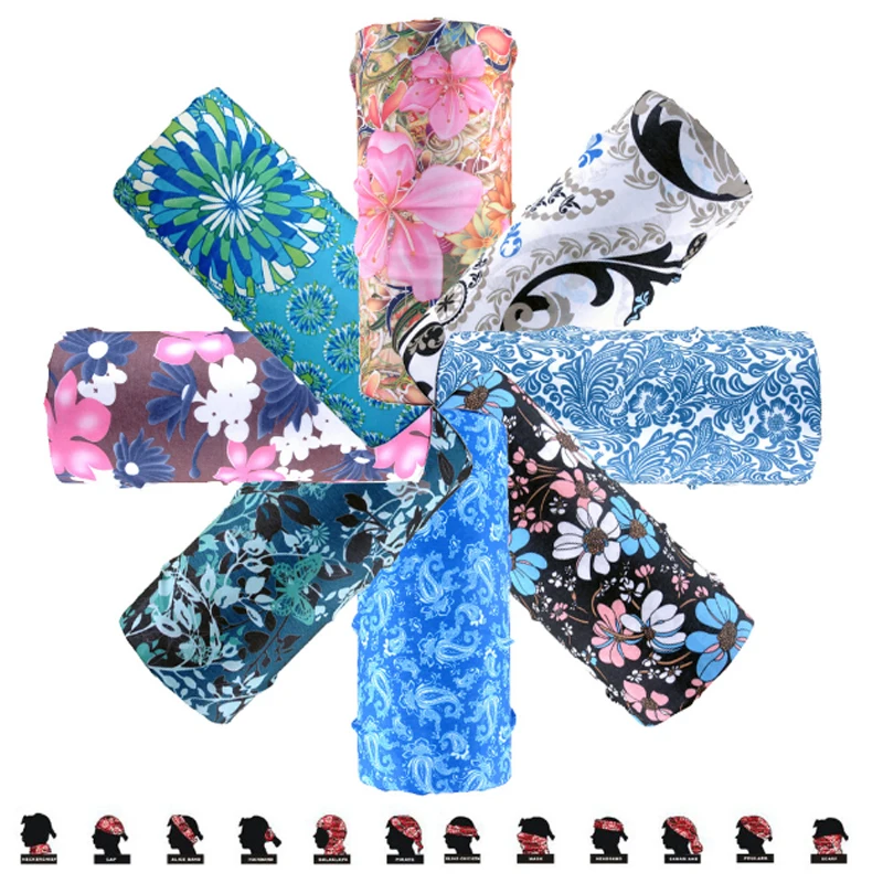2017 Летняя Открытая дверь Бандана с цветочным рисунком Новинка 25*48 см Бесшовные