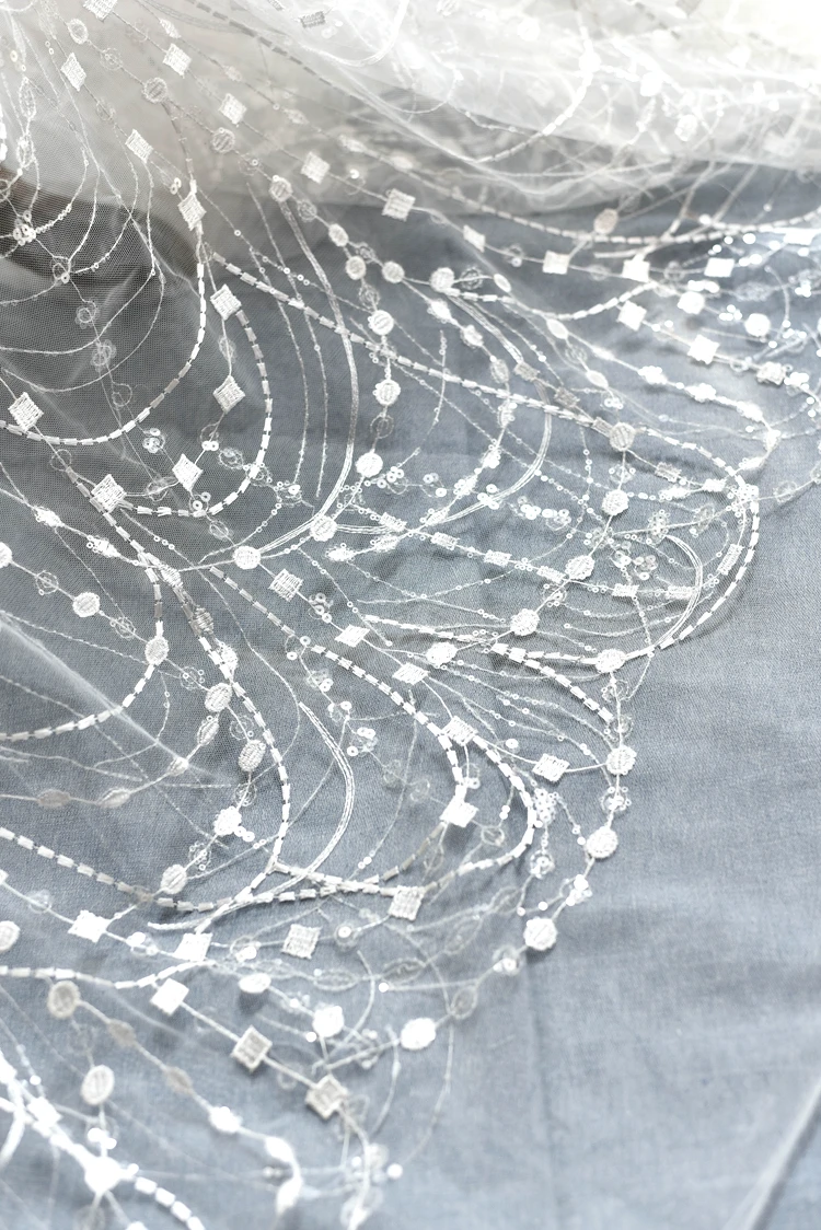 Кружевная ткань цвета слоновой кости модная нежная африканская сетчатая