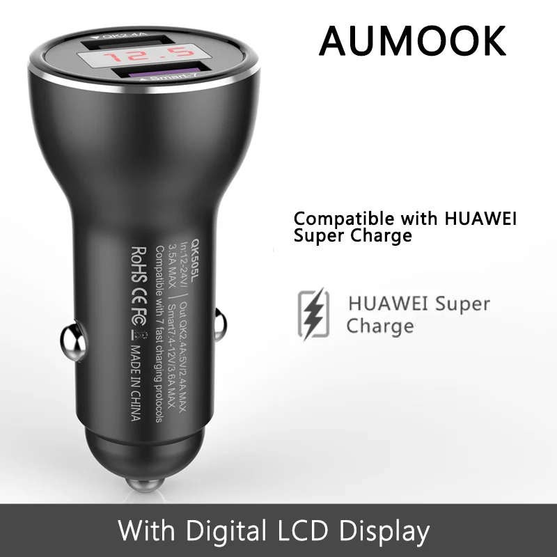 Автомобильное зарядное устройство двойной USB адаптер Быстрая зарядка 3 0 QC