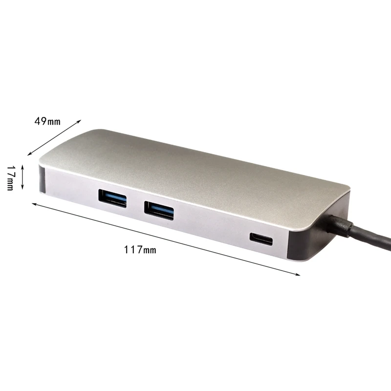 Видеоадаптер 8 в 1 Type C Hdmi Vga + Ethernet Lan Rj45 Usb 3 0 Sd Tf кардридер для Macbook Air Pro Для Imac на Tv
