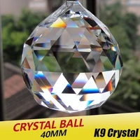 5pcslot 40mm glass crystals for chandeliers faceted hanging ball crystal drops for chandelier parts for home decoration