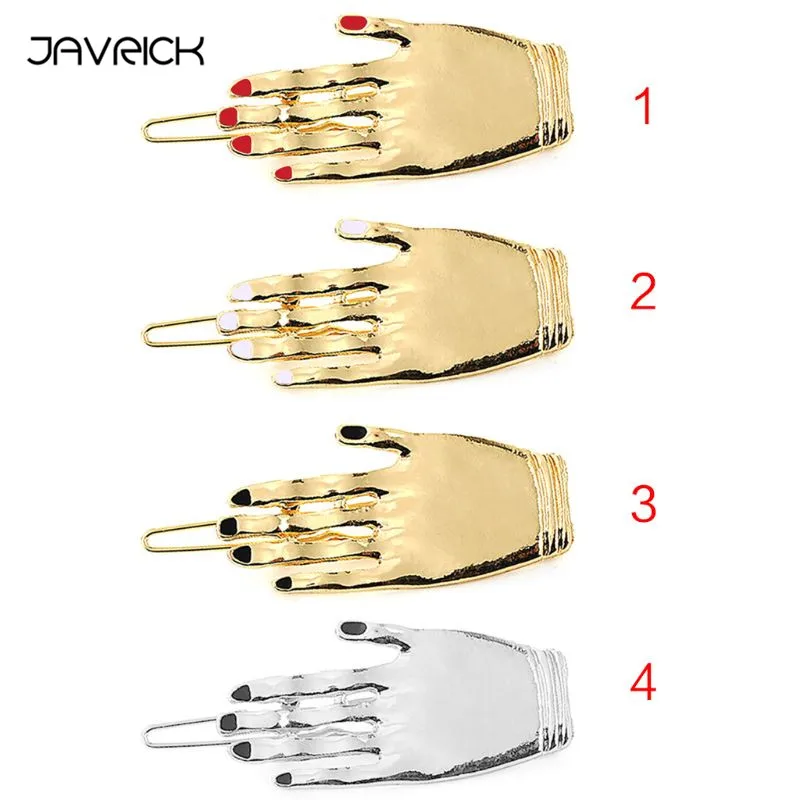 Креативная забавная заколка для волос в форме руки девушек из металлического