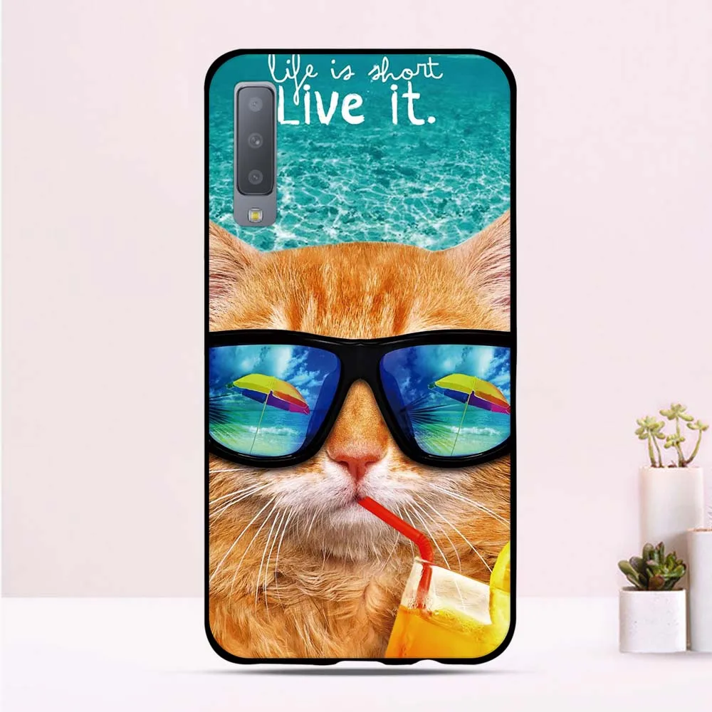ТПУ чехол для Samsung A7 2018 силиконовый с принтом Galaxy A 7 A750 SM A750F/DS телефона