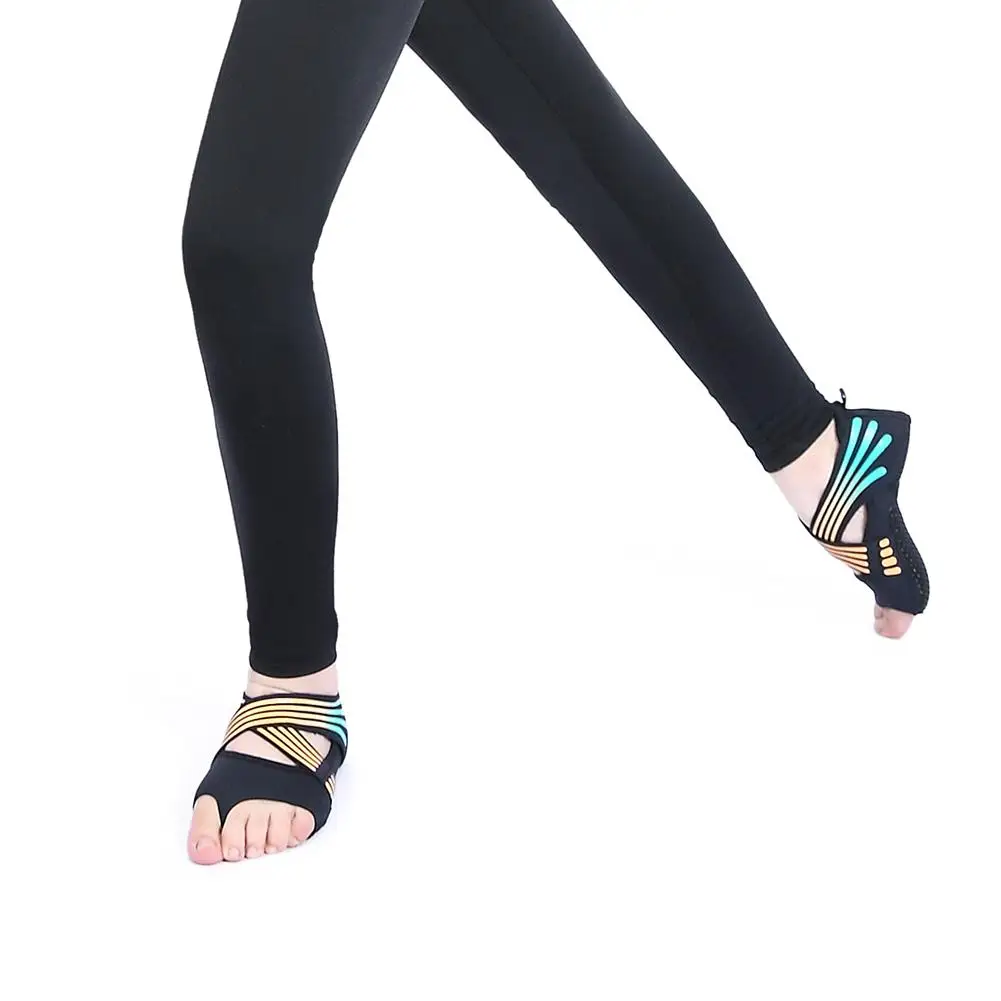 Профессиональная нескользящая обувь для йоги женская пилатеса с открытым носком