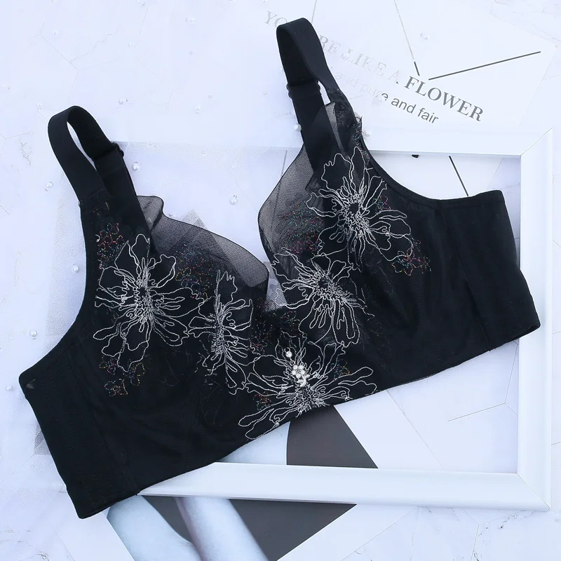 Новое поступление плюс Размеры бюстгальтер ультратонкий Кружева Bralette для женщина Push Up хлопковый бюстгальтер на косточках C D чашки бюстгальтеров тонкое нижнее белье