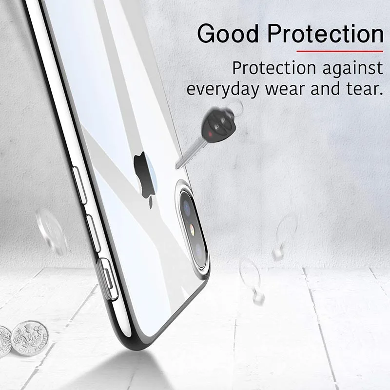 Gourde for iPhone Xs Max Case Plating Edge Phone For 8 Plus iphone XR case TPU phone Cover 6s 7 |