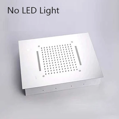 no led Потолочный скрытый душ с дождевой насадкой, светодиодный светильник для душа, большой верхний душ, 7 цветов, 500*360 мм, роскошный душ - Цвет: no led