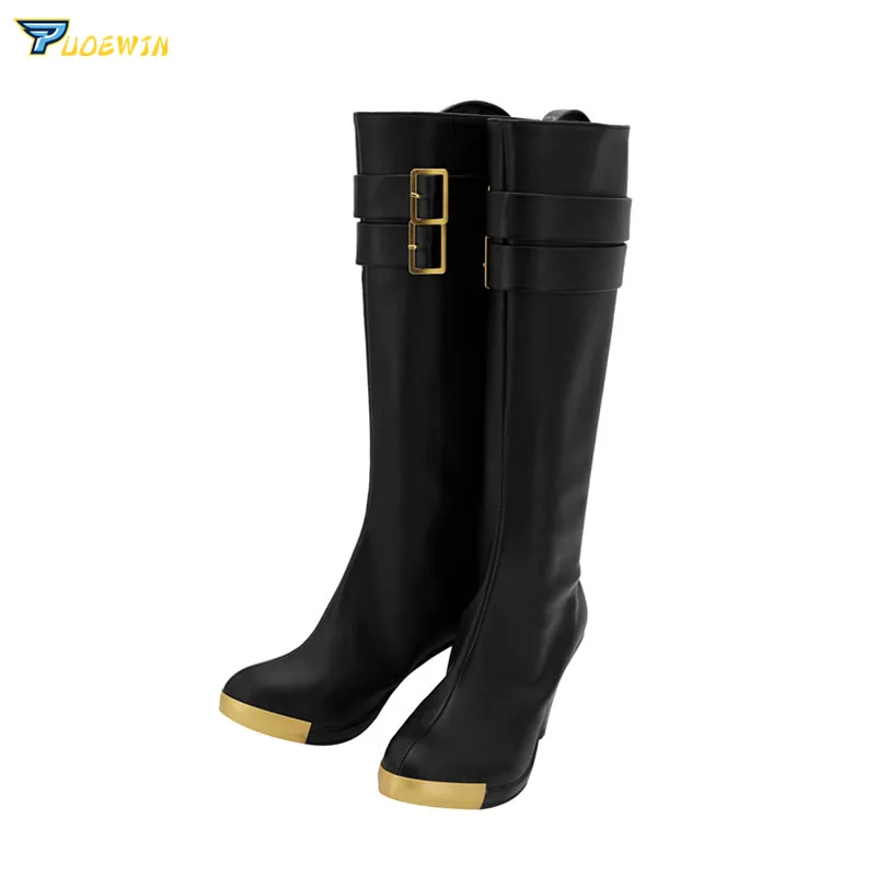 

DRB Division Rap Battle Ichijiku Kadenokoji Cosplay Shoes Boots High Heel Black Boots Custom Made