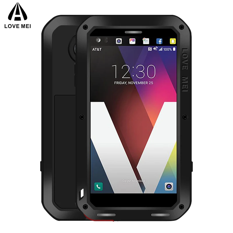 Алюминиевый металлический чехол LOVE MEI для LG V40 V30, мощный защитный противоударный водонепроницаемый чехол для LG V30 V40