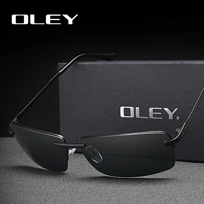 

OLEY Brands Men's Rectangular Frameless Polarized Sunglasses UV400 Mirror Male Sun Glasses Women For Men Oculos de sol
