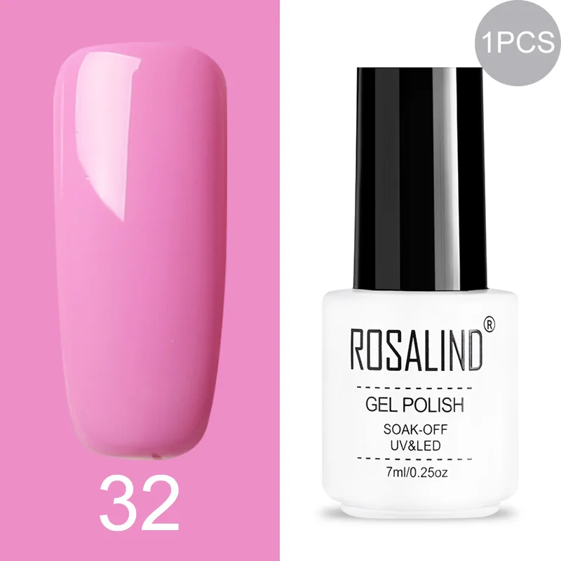 32 ROSALIND Gel Varnish Set For Manicure Hybrid Nail Art Top Coat Primer - Цвет: 32