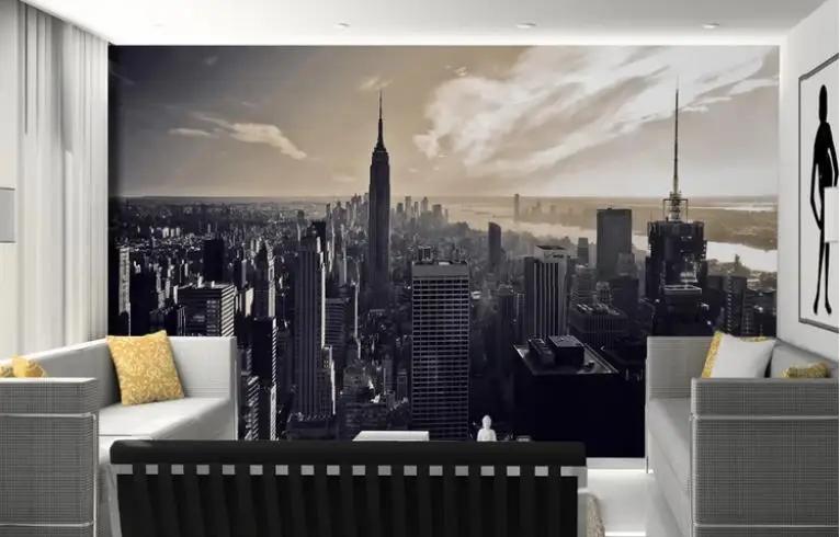 Пользовательские обои NY10 черно-белые серии NY City обзор стен Настенные для