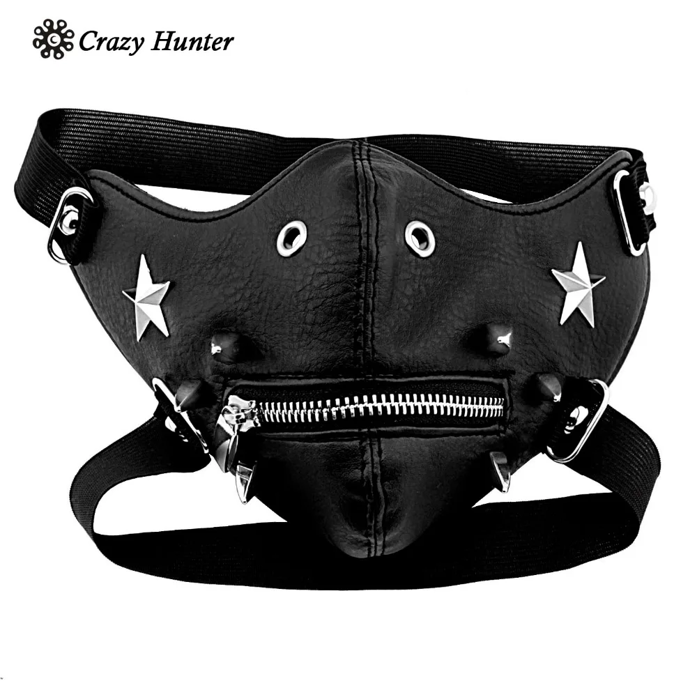 Новая полулицевая маска звезда Blakc кожа Байкер косплей унисекс | Тематическая