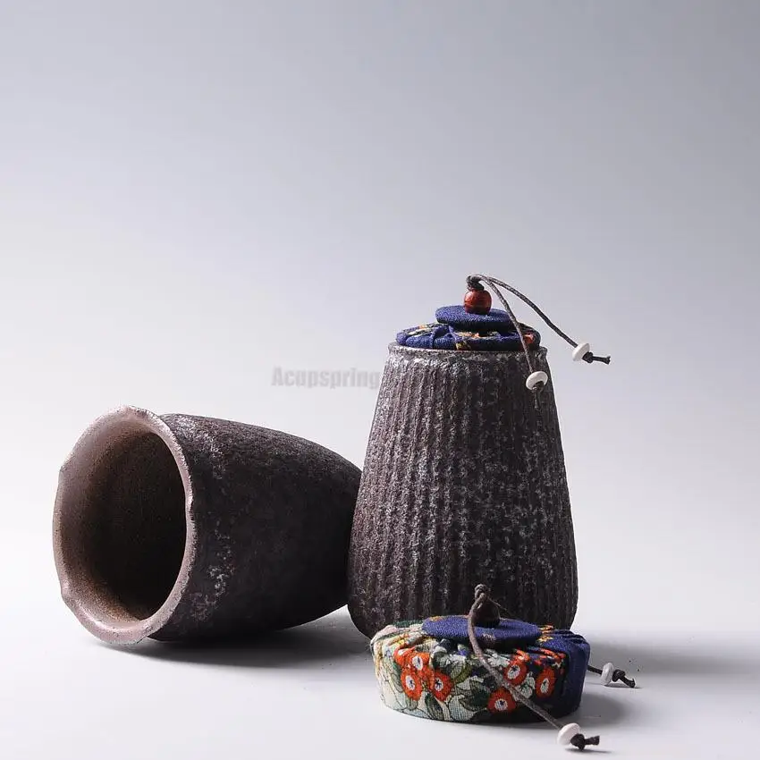 

Retro Porcelain Tea Cans Caddy Ceramic Tea Set Canister Spice Jar Storage Bottle for Puer/Pu'erh/white/black/green/Oolong tea