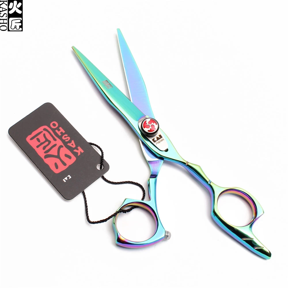 H9017 5 &quot16 см Kasho многоцветные 440C ножницы для резки филировочные салона волос