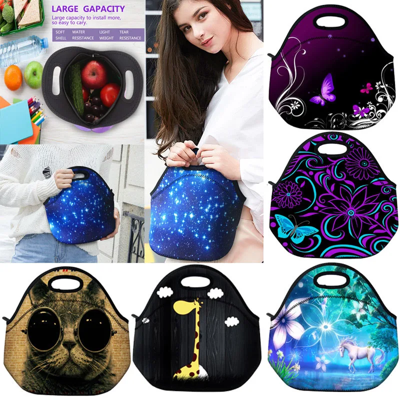 Сумки для ланча с изоляцией женщин мужчин взрослых детей неопреновые