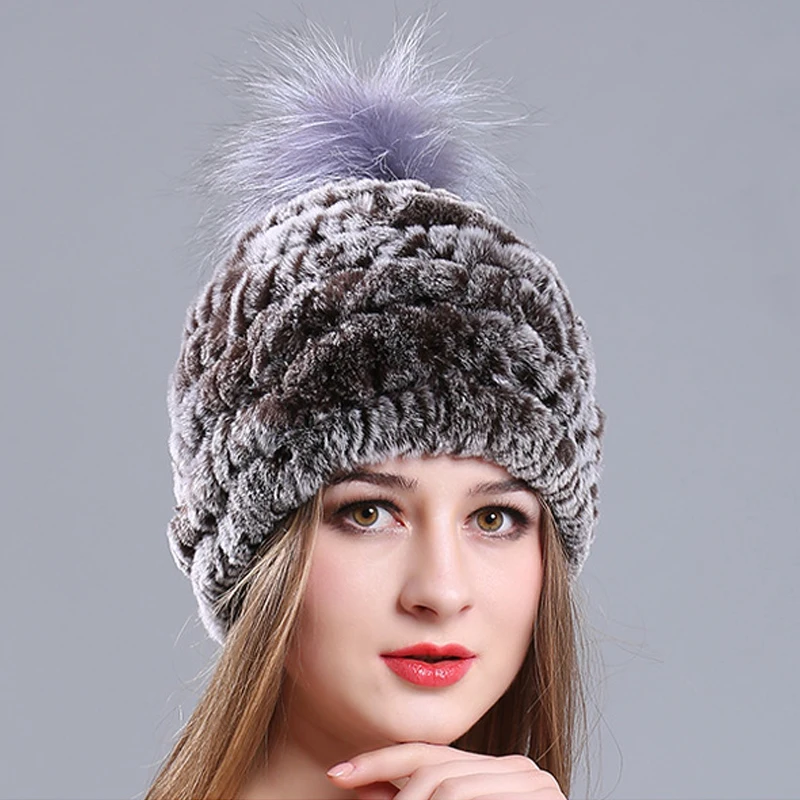Женские облегающие шапки женская шапка из 100% натурального Лисьего меха sr558 |