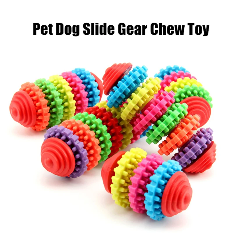 7 Floor Colorful Pet Dog Slide Gear Molar Teeth Cleaning Chew Toy Healthy Gums Amusing Swivel Dental Care Training Tool | Дом и сад