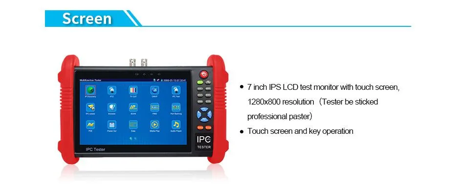 7 дюймов 6 в 1 HD CCTV тестер монитор IP AHD CVI TVI SDI аналоговые камеры тестер 8MP 5MP 1080P wifi ONVIF PTZ POE 12 В выход